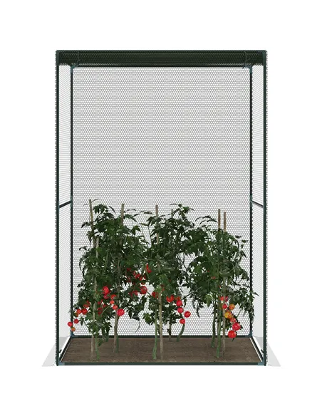 Outsunny Set of 2 Fruit Cage Bird Netting, Vegetable Plant Protection Tent with Zipped Door, Anti Bird, Insects, Small Animals, 
