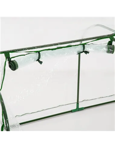 Outsunny Set of 2 Tunnel Greenhouse, Green Grow House with Roll-up Door, Steel Frame, Plastic Cover for Garden, Outdoor, 200 x 1