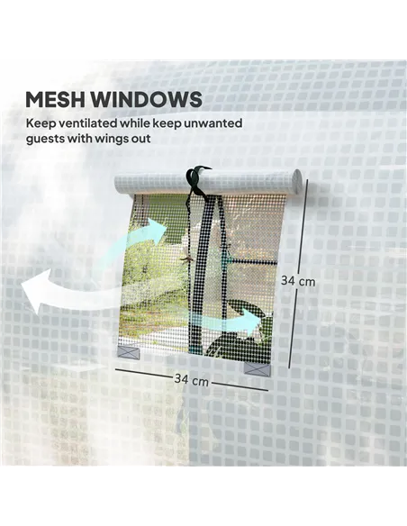Outsunny 180 x 180cm Walk-In Polytunnel Greenhouse - White