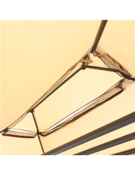 Outsunny 3 Seater Swing Chair 3-in-1 Convertible Garden Swing Seat Bed Gazebo Patio Bench Outdoor with Double Tier Canopy, Cushi