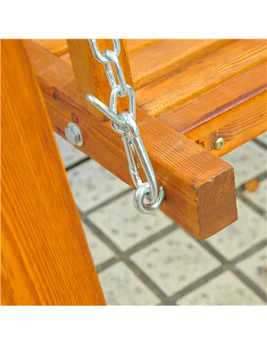 Outsunny 2 Seater Garden Swing Seat with Canopy, Wooden Swing Chair, Outdoor Hammock Bench for Balcony Patio Porch, Cream White