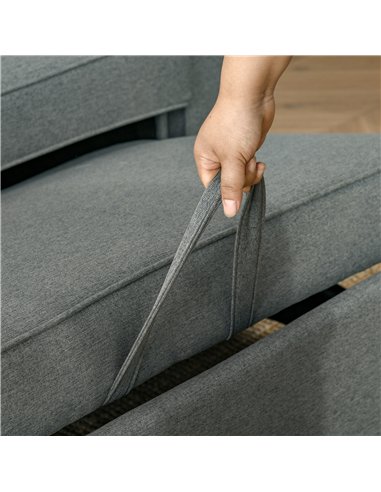 HOMCOM Double Sofa Bed Click Clack Sofa Bed Pull Out Bed with Adjustable Backrest for Living Room and Bedroom Grey