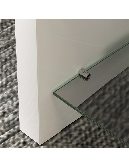 HOMCOM Curved Two-Tier Coffee Table - High Gloss White