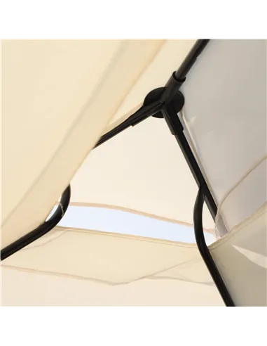 Outsunny 2-in-1 Convertible Gazebo Swing Chair Bed W/Netting, 245Lx165Wx243H cm-Beige/Black