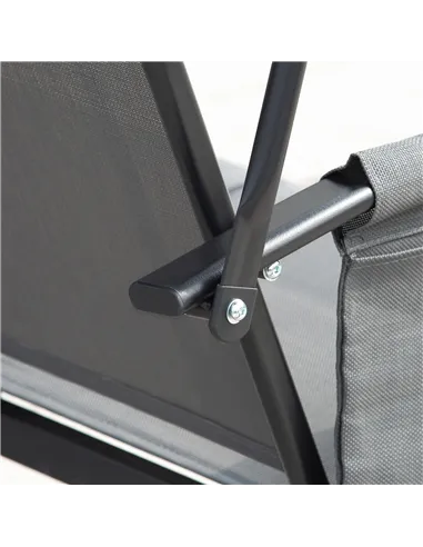 Outsunny 3 Person Outdoor Patio Porch Swing Chair with High Back Design, Side Pouches and Adjustable Canopy, Charcoal Grey