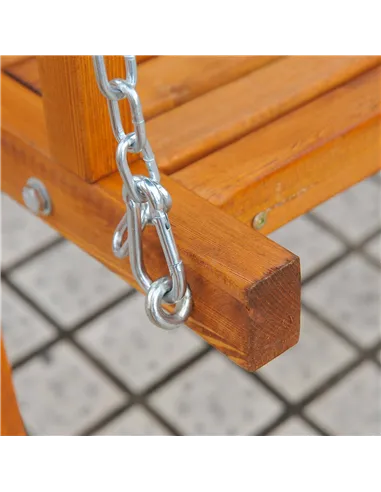 Outsunny 3-Seater Pinewood Swing Chair-Green