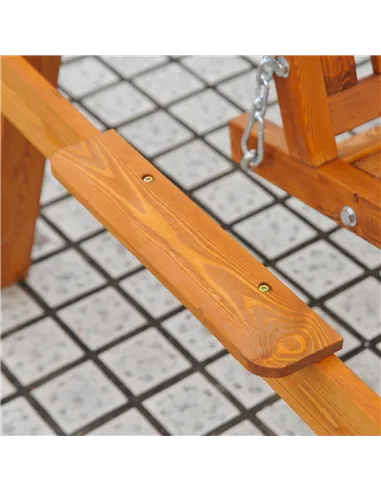 Outsunny 3-Seater Pinewood Swing Chair-Green