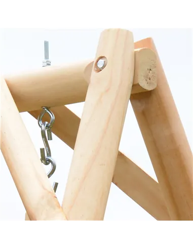 Outsunny Outdoor 2 Seater Swing Chair Larch Wood Garden Swing Seat Porch Hammock Bench Lounger