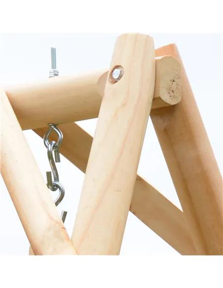 Outsunny Outdoor 2 Seater Swing Chair Larch Wood Garden Swing Seat Porch Hammock Bench Lounger