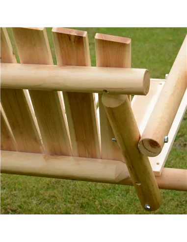 Outsunny Outdoor 2 Seater Swing Chair Larch Wood Garden Swing Seat Porch Hammock Bench Lounger