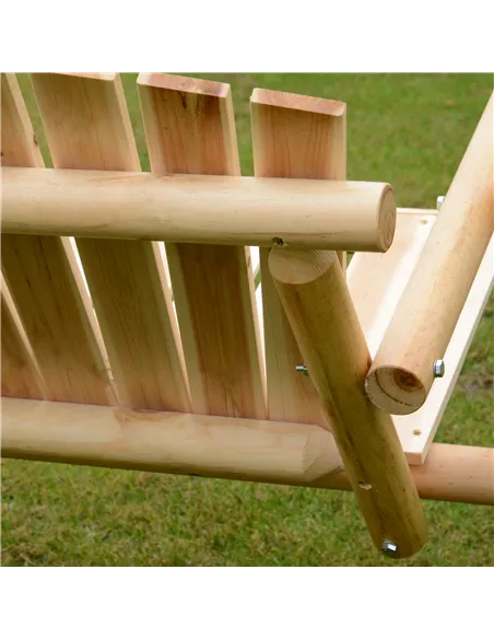 Outsunny Outdoor 2 Seater Swing Chair Larch Wood Garden Swing Seat Porch Hammock Bench Lounger