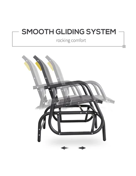 Outsunny 2-Person Outdoor Glider Bench Patio Double Swing Gliding Chair Loveseat w/Power Coated Steel Frame for Garden Patio Por