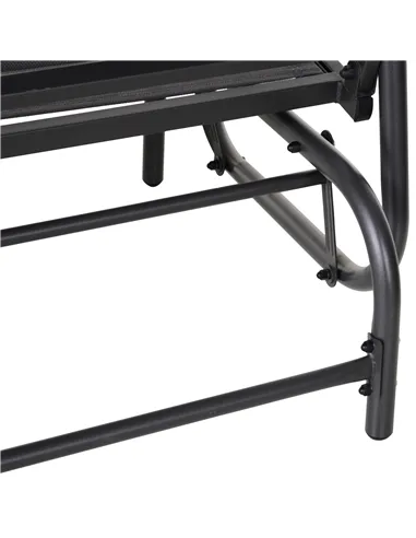 Outsunny 2-Person Outdoor Glider Bench Patio Double Swing Gliding Chair Loveseat w/Power Coated Steel Frame for Garden Patio Por