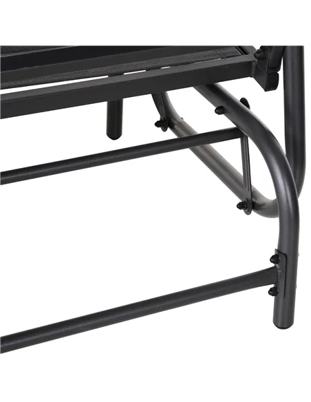 Outsunny 2-Person Outdoor Glider Bench Patio Double Swing Gliding Chair Loveseat w/Power Coated Steel Frame for Garden Patio Por