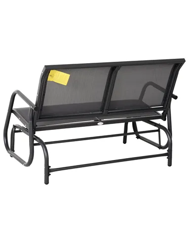 Outsunny 2-Person Outdoor Glider Bench Patio Double Swing Gliding Chair Loveseat w/Power Coated Steel Frame for Garden Patio Por
