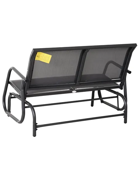 Outsunny 2-Person Outdoor Glider Bench Patio Double Swing Gliding Chair Loveseat w/Power Coated Steel Frame for Garden Patio Por