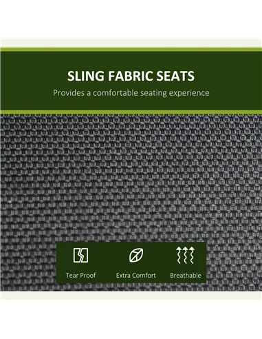 Outsunny Three Person Steel Outdoor Porch Swing Chair Bench with Canopy Cover - Black