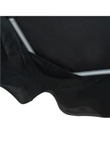 Outsunny Three Person Steel Outdoor Porch Swing Chair Bench with Canopy Cover - Black