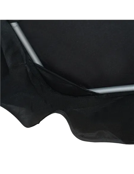 Outsunny Three Person Steel Outdoor Porch Swing Chair Bench with Canopy Cover - Black