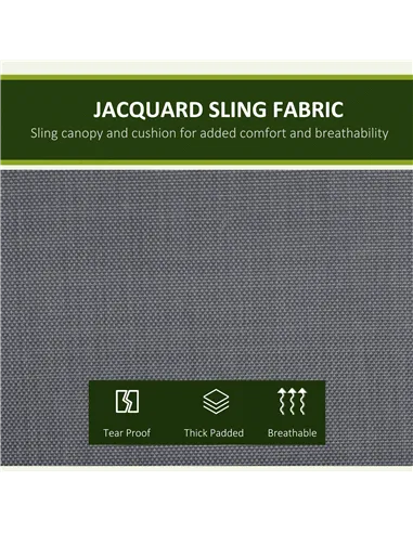 Outsunny Outdoor 3-person Metal Porch Swing Chair Bench, Grey