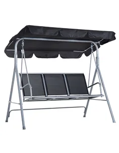 Outsunny Outdoor 3-Seater Swing Chair-Black