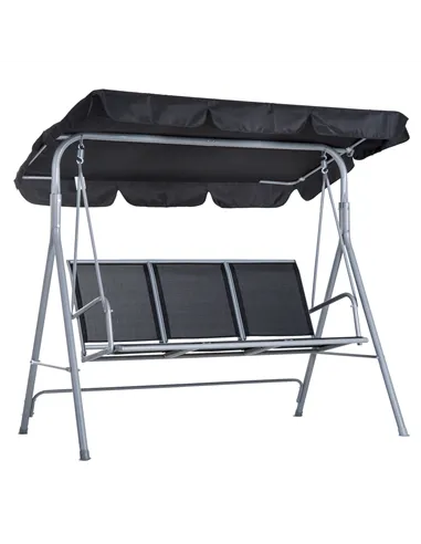 Outsunny Outdoor 3-Seater Swing Chair-Black