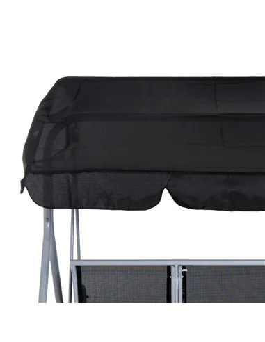 Outsunny Outdoor 3-Seater Swing Chair-Black