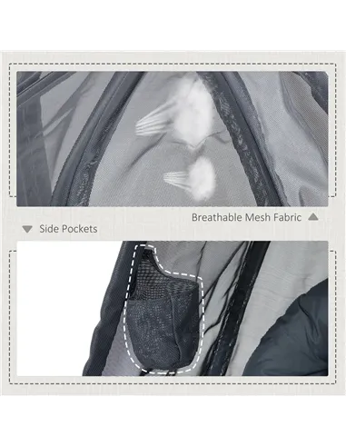 Outsunny Hanging Egg Chair, Folding Texteline Swing Hammock with Side Pocket, Cushion and Stand for Indoor Outdoor, Patio Garden