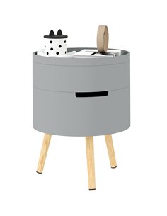 HOMCOM 3-Tier Coffee Table, Round End Table with 2 Hidden Compartments and Detachable Tray, Side Table with Storage for Living R