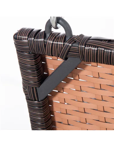 Outsunny 2 Seater Rattan Garden Swing Chair, Porch Swing Bench Loveseat with Cushion, Wicker Outdoor Hanging Swinging Seat with 