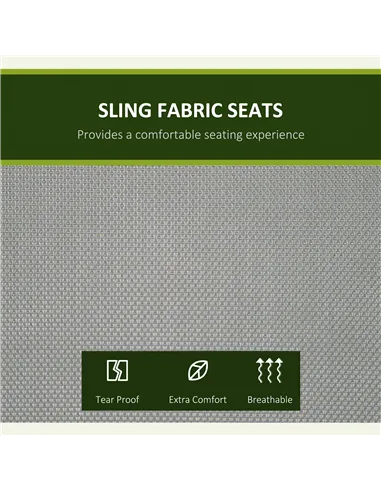 Outsunny Three Person Steel Outdoor Porch Swing Chair Bench w/ Canopy Cover Grey