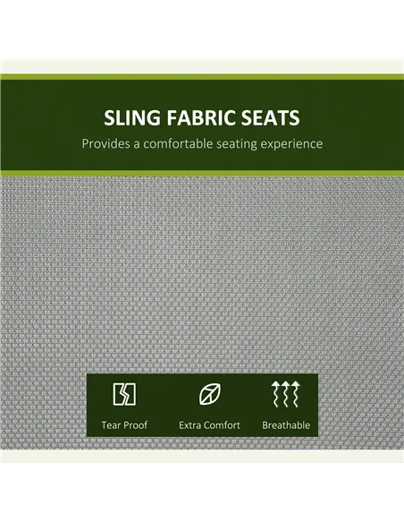 Outsunny Three Person Steel Outdoor Porch Swing Chair Bench w/ Canopy Cover Grey