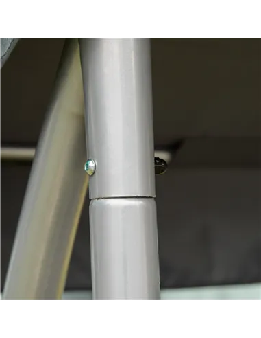 Outsunny Three Person Steel Outdoor Porch Swing Chair Bench w/ Canopy Cover Grey