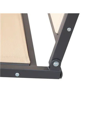 Outsunny 3 Seater Swing Chair, Garden Swing Bench with Canopy, Breathable Mesh Seat and Heavy Duty Steel Frame for Patio, Yard, 