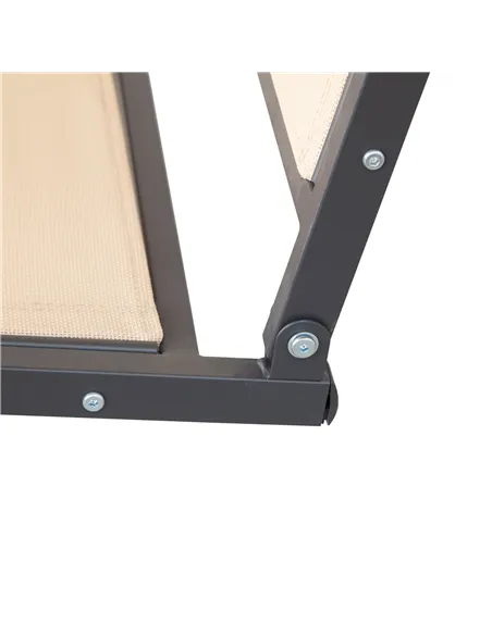 Outsunny 3 Seater Swing Chair, Garden Swing Bench with Canopy, Breathable Mesh Seat and Heavy Duty Steel Frame for Patio, Yard, 