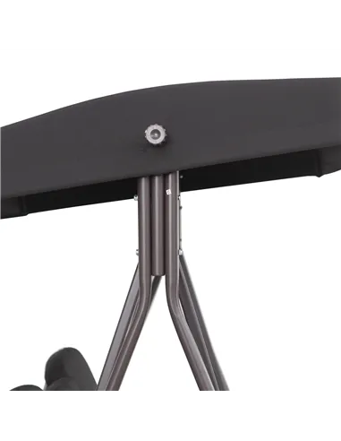 Outsunny Swing Chair Hammock Chair 3 Seater Canopy Cushion Shelter Outdoor Bench Black