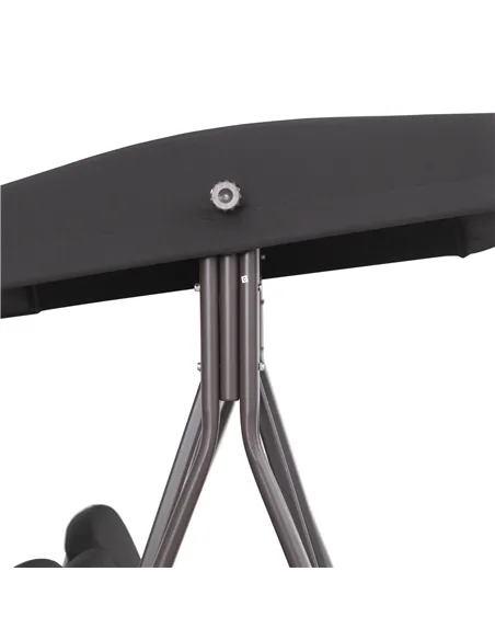 Outsunny Swing Chair Hammock Chair 3 Seater Canopy Cushion Shelter Outdoor Bench Black