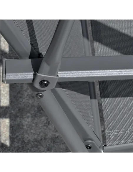 Outsunny 2 Seater Garden Swing Seat Swing Chair, Outdoor Canopy Swing Bench with Adjustable Shade, Metal Frame and Texteline Sea