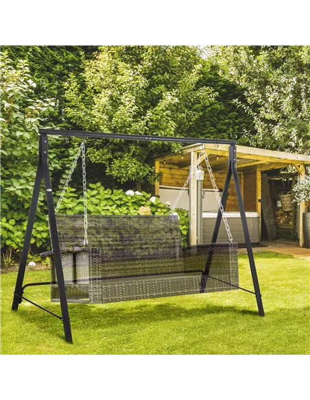Outsunny Steel Frame Multi-Swing Seat Frame - Black