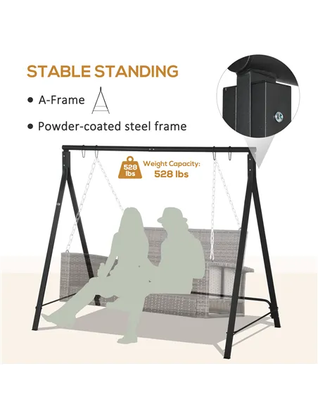 Outsunny Steel Frame Multi-Swing Seat Frame - Black