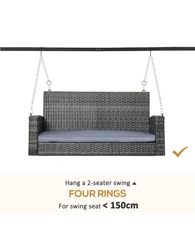 Outsunny Steel Frame Multi-Swing Seat Frame - Black