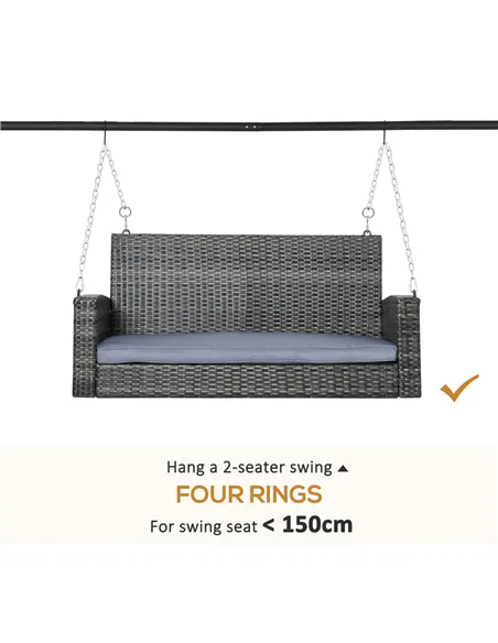 Outsunny Steel Frame Multi-Swing Seat Frame - Black