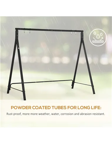 Outsunny Steel Frame Multi-Swing Seat Frame - Black