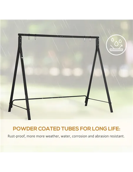 Outsunny Steel Frame Multi-Swing Seat Frame - Black