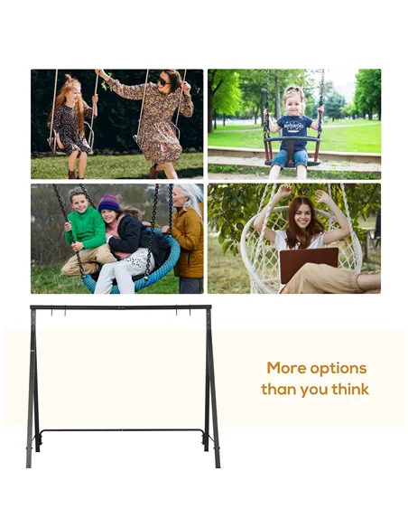 Outsunny Steel Frame Multi-Swing Seat Frame - Black
