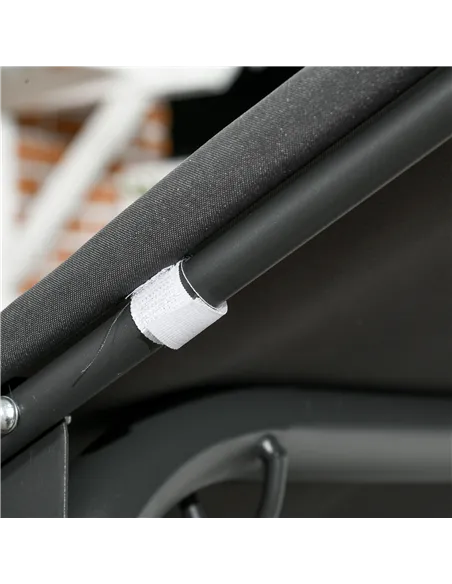 Outsunny 3-Seater Outdoor PE Rattan Swing Chair, Patio Wicker Hanging Swing Bench with Steel Frame Stand & Adjustable Canopy, Gr