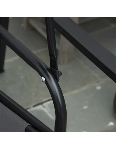 Outsunny 2 Seater Garden Swing Chair with Adjustable Tilting Canopy, Outdoor Hammock Bench with Steel Frame for Patio, Grey