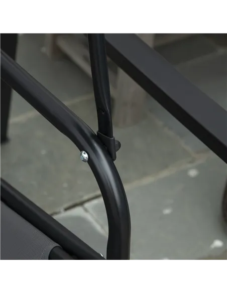 Outsunny 2 Seater Garden Swing Chair with Adjustable Tilting Canopy, Outdoor Hammock Bench with Steel Frame for Patio, Grey