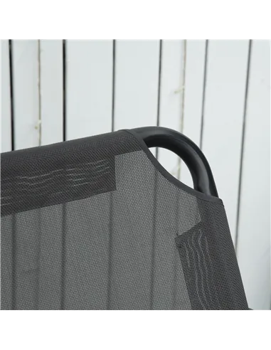 Outsunny 2 Seater Garden Swing Chair with Adjustable Tilting Canopy, Outdoor Hammock Bench with Steel Frame for Patio, Grey