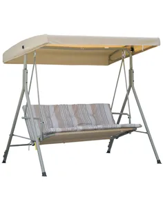 Outsunny Three-Seater Garden Swing Seat - Light Brown